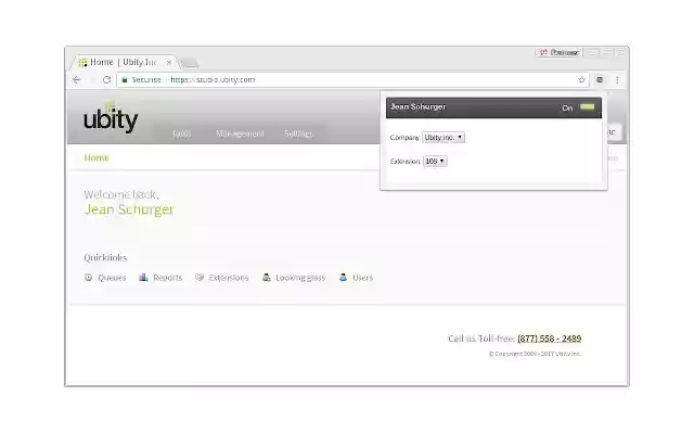 Ubity click to dial  from Chrome web store to be run with OffiDocs Chromium online
