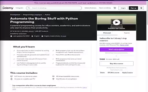 Udemy Real Date  from Chrome web store to be run with OffiDocs Chromium online
