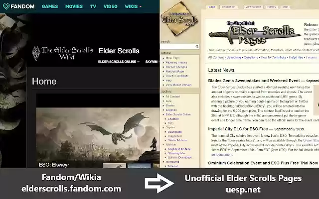 UESP Wiki Redirector from Chrome web store to be run with OffiDocs Chromium online UESP Wiki Redirector from Chrome web store to be run with OffiDocs Chromium online