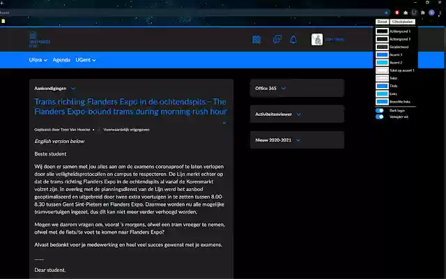 Ufora Dark Mode from Chrome web store to be run with OffiDocs Chromium online Ufora Dark Mode from Chrome web store to be run with OffiDocs Chromium online