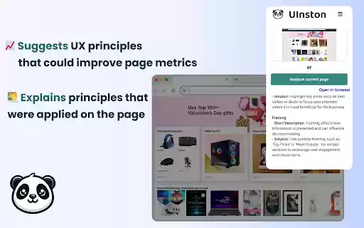 Uinston UX helper  from Chrome web store to be run with OffiDocs Chromium online