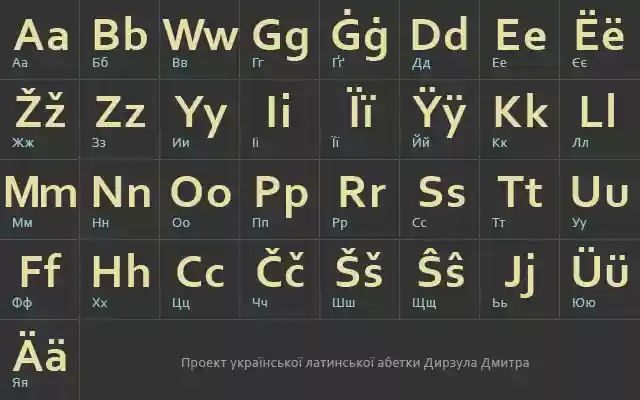 Ukraïnsjka latynka  from Chrome web store to be run with OffiDocs Chromium online