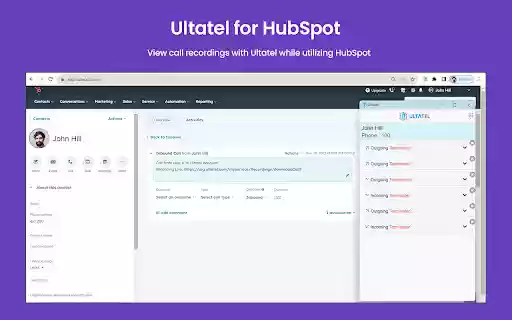 ULTATEL for HubSpot CRM  from Chrome web store to be run with OffiDocs Chromium online