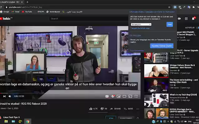 Ultimate Video Translator  from Chrome web store to be run with OffiDocs Chromium online