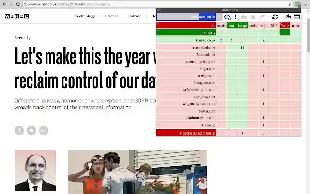 uMatrix  from Chrome web store to be run with OffiDocs Chromium online