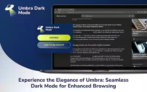 Umbra Dark Mode  from Chrome web store to be run with OffiDocs Chromium online