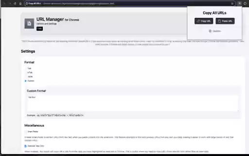 Umbrella Copy All URLs V3  from Chrome web store to be run with OffiDocs Chromium online