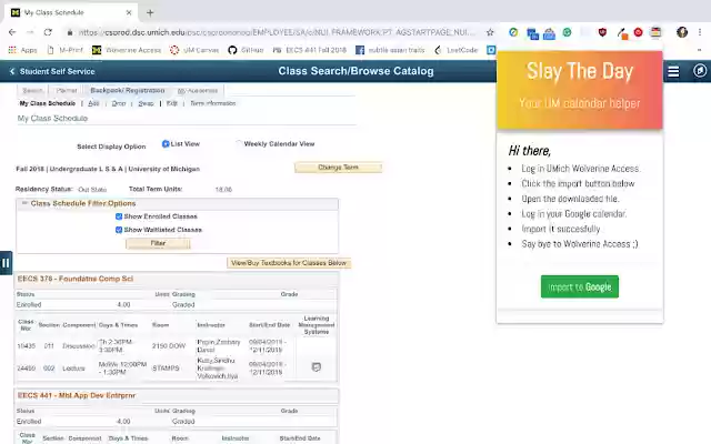 UM Calendar Downloader מחנות האינטרנט של Chrome להפעלה עם OffiDocs Chromium באינטרנט