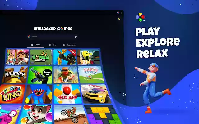 ブロックされていないゲーム — Chrome ウェブストアの新しいタブを OffiDocs Chromium online で実行します