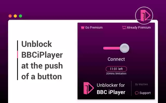 Unblocker for BBC iPlayer  from Chrome web store to be run with OffiDocs Chromium online