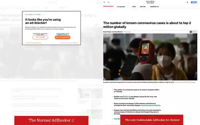 Undetectable AdBlocker  from Chrome web store to be run with OffiDocs Chromium online