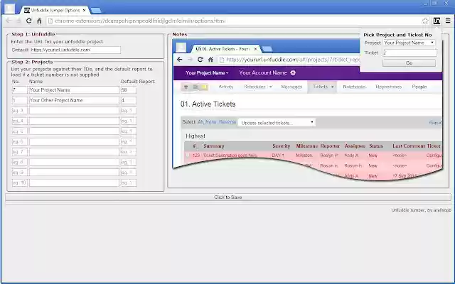 Unfuddle Jumper  from Chrome web store to be run with OffiDocs Chromium online