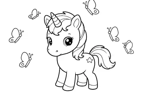 Unicorn and butterflies  from Chrome web store to be run with OffiDocs Chromium online