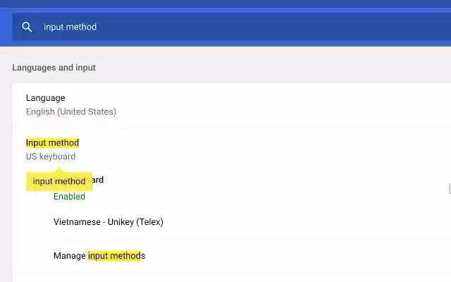 Unikey Vietnamese IME for ChromeOS  from Chrome web store to be run with OffiDocs Chromium online