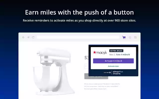 United Airlines MileagePlus® Shopping button  from Chrome web store to be run with OffiDocs Chromium online