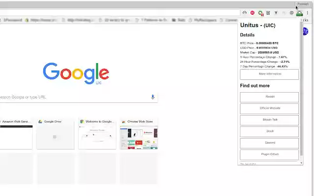 Unitus Price Ticker  from Chrome web store to be run with OffiDocs Chromium online
