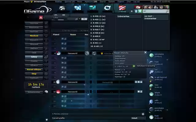 UniverseView Extension  from Chrome web store to be run with OffiDocs Chromium online