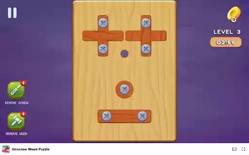 Unscrew Wood Puzzle Game Test your logic and problem solving skills!  from Chrome web store to be run with OffiDocs Chromium online