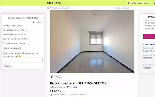 Upbrics: Calculadora de rentabilidad  from Chrome web store to be run with OffiDocs Chromium online