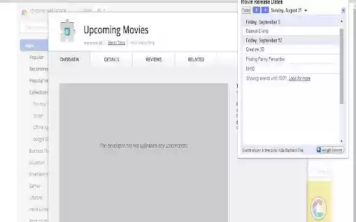 Upcoming Movies from Chrome web store to be run with OffiDocs Chromium online Upcoming Movies from Chrome web store to be run with OffiDocs Chromium online