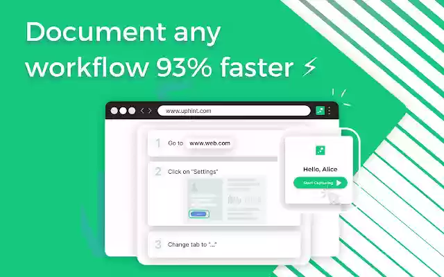 Uphint  from Chrome web store to be run with OffiDocs Chromium online