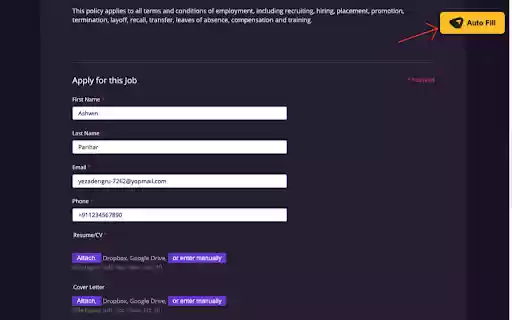 Uplers Autofill Job  from Chrome web store to be run with OffiDocs Chromium online