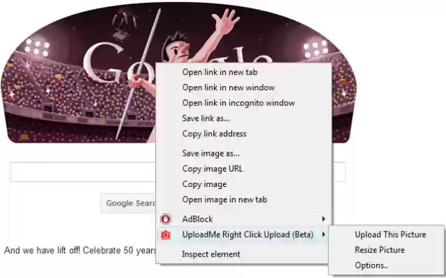 UploadMe Right Click Uploadin Chrome with by