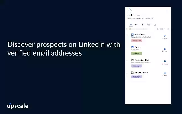 Upscale Engage: Sales Engagement on LinkedIn  from Chrome web store to be run with OffiDocs Chromium online