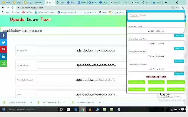 Upside Doun Text Generator ᐈ Mirror Text  from Chrome web store to be run with OffiDocs Chromium online