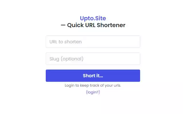 Upto.Site URL Shortener  from Chrome web store to be run with OffiDocs Chromium online
