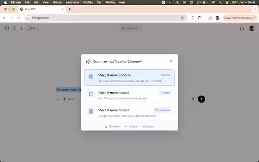 UpType for Chrome®  from Chrome web store to be run with OffiDocs Chromium online