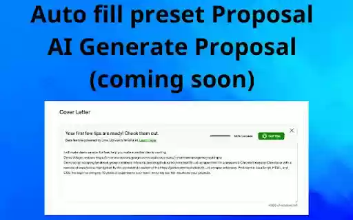 Upwork Bidder AI (coming soon) from Chrome web store to be run with OffiDocs Chromium online Upwork Bidder AI (coming soon) from Chrome web store to be run with OffiDocs Chromium online