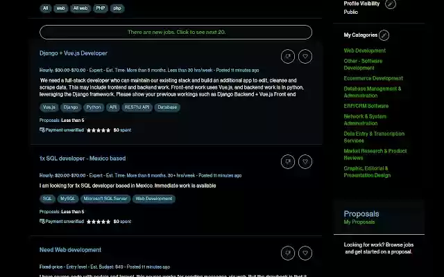 UPWORK DARK THEME  from Chrome web store to be run with OffiDocs Chromium online