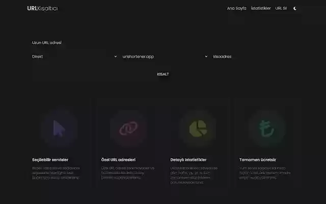 URL Kısaltıcı  from Chrome web store to be run with OffiDocs Chromium online