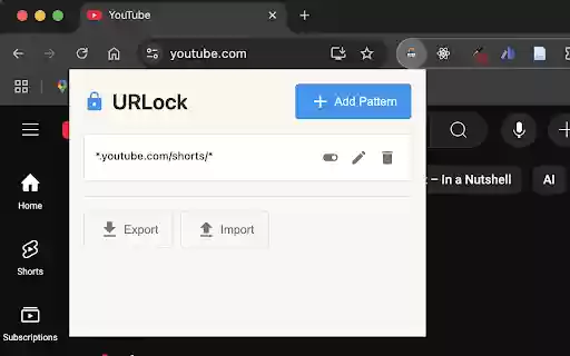 URLock  from Chrome web store to be run with OffiDocs Chromium online