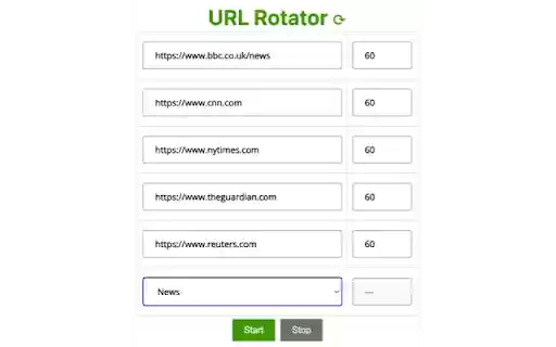 URL Rotator  from Chrome web store to be run with OffiDocs Chromium online