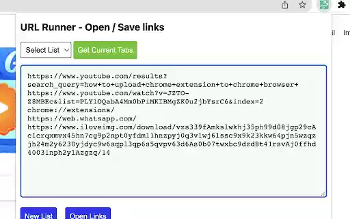 URL Runner  from Chrome web store to be run with OffiDocs Chromium online