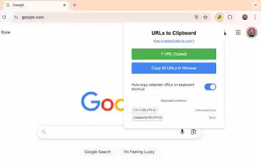 URLs to Clipboard  from Chrome web store to be run with OffiDocs Chromium online