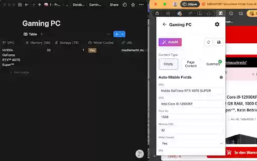 USave  from Chrome web store to be run with OffiDocs Chromium online