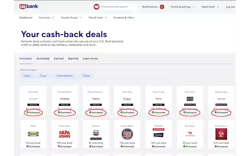 US Bank Deals Activator  from Chrome web store to be run with OffiDocs Chromium online