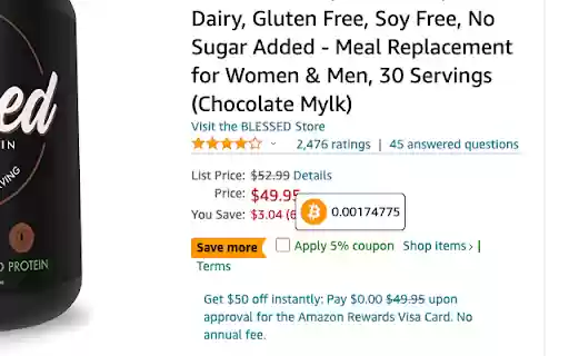USD to Bitcoin Converter Tooltip  from Chrome web store to be run with OffiDocs Chromium online