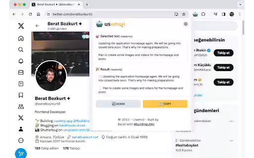 usemoji.app  from Chrome web store to be run with OffiDocs Chromium online