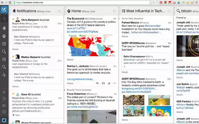 uTweetdeck  from Chrome web store to be run with OffiDocs Chromium online