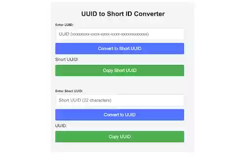 UUID converter from Chrome web store to be run with OffiDocs Chromium online UUID converter from Chrome web store to be run with OffiDocs Chromium online