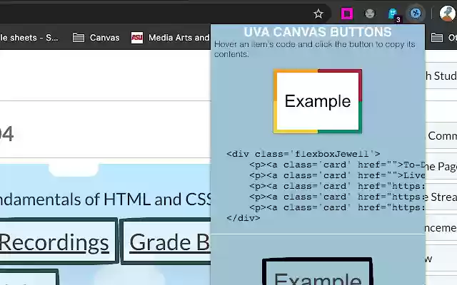 UVA buttons and backgrounds  from Chrome web store to be run with OffiDocs Chromium online