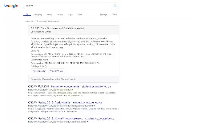 UWaterloo Course Info  from Chrome web store to be run with OffiDocs Chromium online