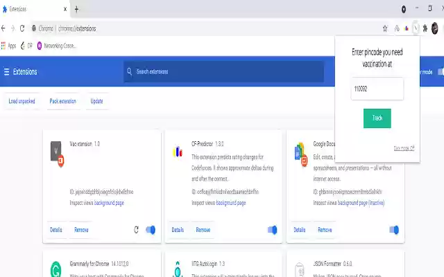 Vac xtension  from Chrome web store to be run with OffiDocs Chromium online