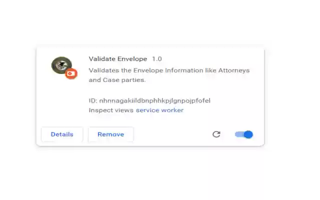 Validate Envelope  from Chrome web store to be run with OffiDocs Chromium online