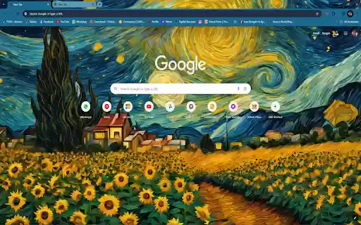 Van Gogh A.I, Sunflower Field  from Chrome web store to be run with OffiDocs Chromium online