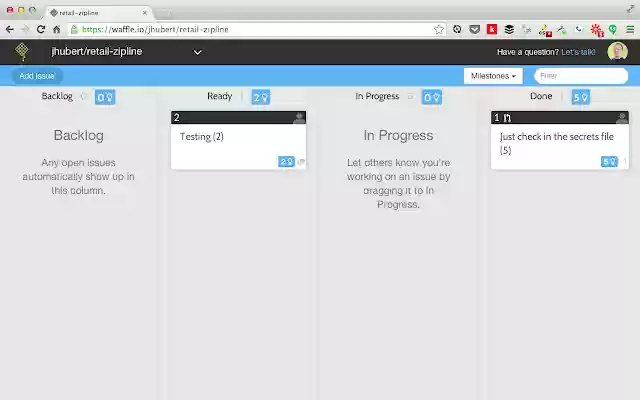 Velocity Scores for waffle.io  from Chrome web store to be run with OffiDocs Chromium online